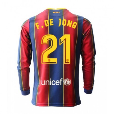 Billiga Fotbollströjor FC Barcelona Frenkie de Jong 21 Hemma tröja 2020/21 Långärmad